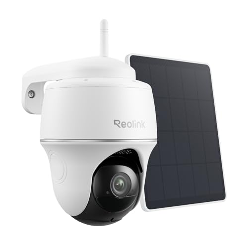 Reolink 3MP Überwachungskamera Aussen Akku WLAN 355°/140° Schwenkbar, 2K Solar IP Kamera Outdoor, Pan Tilt, PIR Bewegungsmelder, KI-Erkennung, 2,4GHz WiFi, 2-Wege-Audio, Argus PT Lite mit So