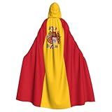 wdarff Capa unisex con capucha con estampado de bandera de España, para carnaval, cosplay, fiesta, festival al aire libre, disfraz