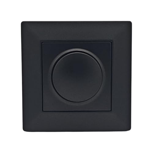 Jandei   Dimmer TRIAC 500W 220V Regulador de Intensidad, Decoración Elegante Pared Interior, Fácil de Instalar, Incluye Marco y Mecanismo, Policarbonato Color Negro. Regula Tiras Led y Luces Dimables
