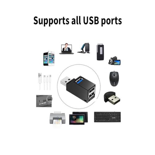 Hub USB 3.0, hub 3 ports (USB 3.0 + 2 USB 2.0), adaptateur d'extension haute vitesse pour ordinateur portable, ordinateur de bureau, XPS, Mac-Book, Surface Pro, clés USB, disque dur mobile – vue 8