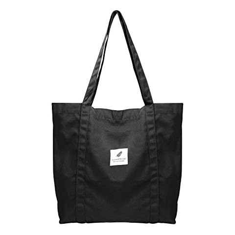 ZhengYue Tote Bag for Women- Women's Canvas Shoulder Handbags Big Capacity Shopping Travel Bag for Ladies Girls Black Cover