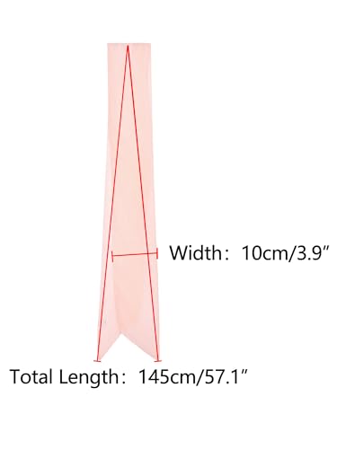 Women Pleated Pure Chiffon Long Scarves, Solid Color Semi Sheer Stretchy Gauze Hair Band Neck Scarf3