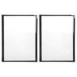 ARTSEWPLY Fundas para Menú Transparentes de Pvc, Juego de 2 Piezas 2 Páginas y 4 Esquinas Blancas, Portamenús para Restaurante, Protector de Menú Resistente y Ligero para Uso en Hostelería