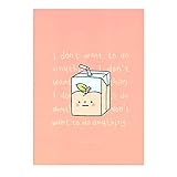 Convenience Store Cute Food Design Ruled Stationery Notebook 1PC : 4 Designs (Peach Juice (Pink))