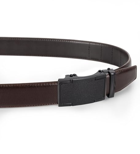 mens ratchet belts leather-2 packsadjustable slide beltsholeless belts for gifts men dress casual 1 3834cut for fit