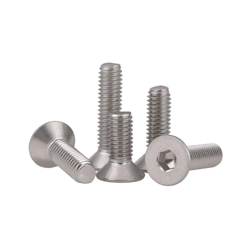 Image of Rely⇒VP INDUSTRIES (Pcs-25) M6x20 mm CSK Allen Head Screw Stainless Steel | Countersunk Allen Head Bolt with Allen Key 1 pc Free | Allen Key CSK Head Machine Screws