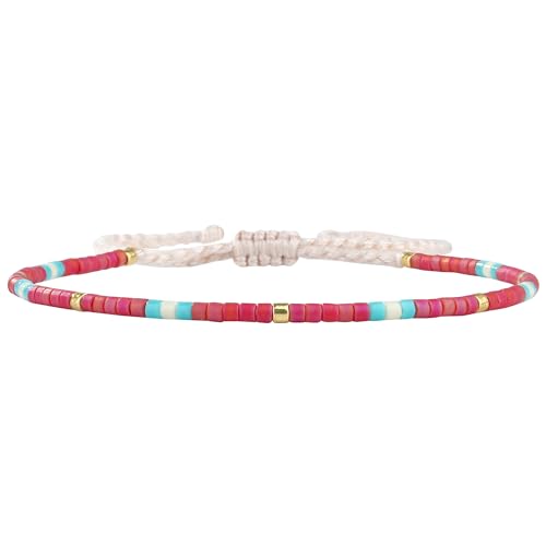 Image of KELITCH Boho Women Crystal Shell Beaded Friendship Bracelets Handmade Strand Bracelet Bangles Jewelry