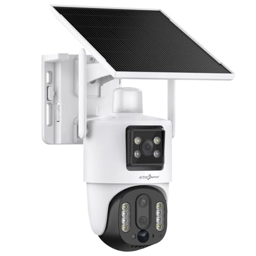 Image of Active Pixel 4MP | 4G SIM Card Based | IP Wireless CCTV Camera | Surveillance Outdoor (Dual Cam White)