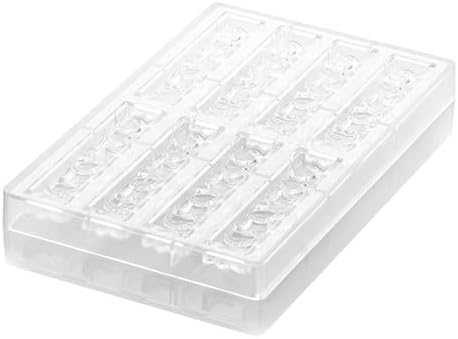 Silikomart Goccia-B - Molde de chocolate de plástico Tritan transparente con 8 cavidades de barra de aperitivos (barra de caramelo), cada una de