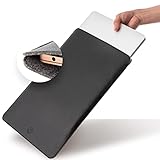 PU Leather 15 Inches Laptop Case, Natural Wood Padded Laptop Sleeve, Laptop Case 14 Inch, MacBook...