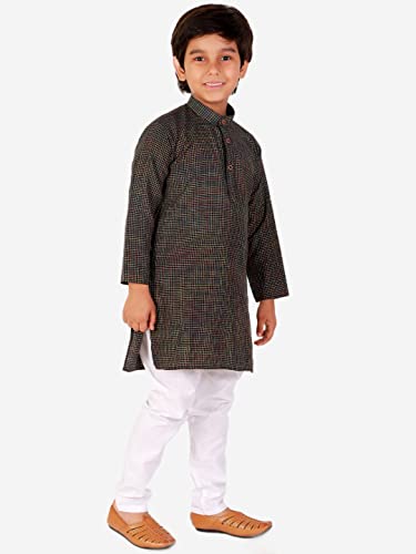 Image of Pro-Ethic Style Developer Kids Cotton Solid Ethnic Kurta Pajama Set|Traditional Style Kurta Pajama