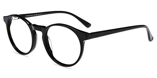 Firmoo Round Blue Light Blocking Glasses Unisex, Reduce Headache Anti Eyestrain Cut UV400, Chic Computer Glasses Non Prescription Blue Light Blocker (Black Frame) - Thumbnail 5