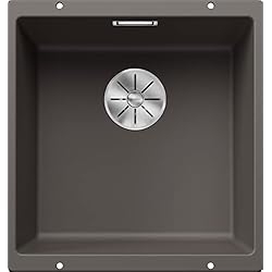 Fregadero Blanco Subline 400 U BLANCO SUBLINE 400-U Silgranit Volkangrau | Einbauart: Unterbau | sin desagüe | 50er Unterschrank | Beckenform 2 en 1: dos cuencas, un recorte y solo una vez montado