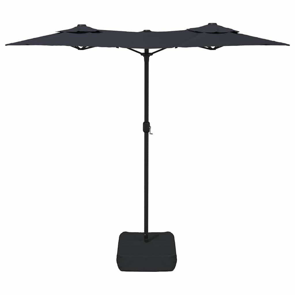 Czarny podwójny parasol ogrodowy 316x145 cm