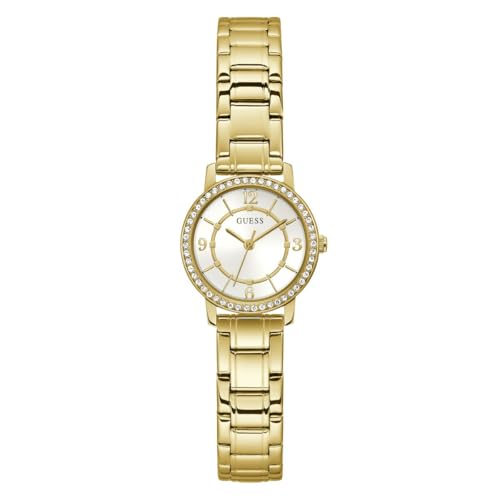 GUESS Orologio da donna 28 mm, Tonalità oro/tono oro/bianco, MELODY