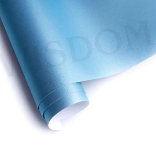 Image of WISDOM Frosty Blue Self Adhesive Wallpaper for Home & Furniture Peel and Stick Decorative Sticker, Easy to Clean & Durable for Kitchen Cabinets, Wardrobes, Tables & Smooth Surfaces (20x48 in)