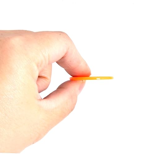 Smartdealspro 32mm Opaque Plastic Learning Counters Mini Poker Chips Games Tokens with Storage Box (Flat, 100pcs, Orange) - Image 6