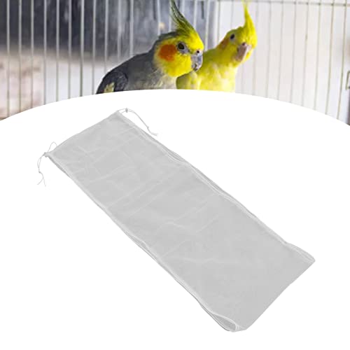 Image of Birdcage Nylon Mesh Net Adjustable Dustproof Seed Catcher Guard Net Cover for Parrots Parakeet Macaw Cage