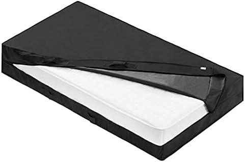 Navaris Single Mattress Protector - Black Mattress Bag for Storing, Transporting, Moving Mattress - Heavy Duty Mattress Protector - 90 x 200cm