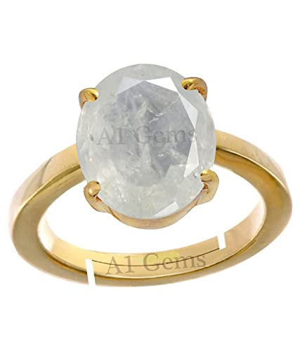 Bague en saphir blanc naturel, le cadeau d'anniversaire mémorable
