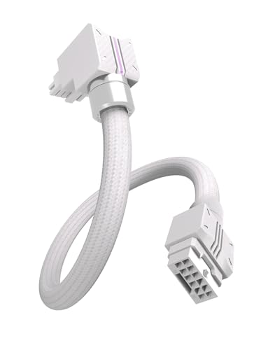 Extension câble ARGB 12VHPWR blanc avec connecteur inversé pour éclairer votre config gaming