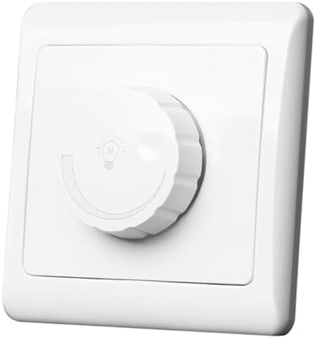 GLOBALHUT Dimmer Switch, LED Dimmer Switch For Dimmable LED/Halogen/Incandescent Lights Trailing Edge Dimmer Switches Rotary Push On/Off(White)