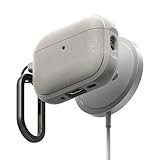 【Ringke】 AirPods Pro 3 用 ケース TPU ONYX Magnetic 第3世代対応 カラビナ付き MagSafe対応 マグネット 滑り止め 指紋防止 テクスチャ付き 耐衝撃 保護 カバー エアーポッズプロ3専用 - Warm Gray