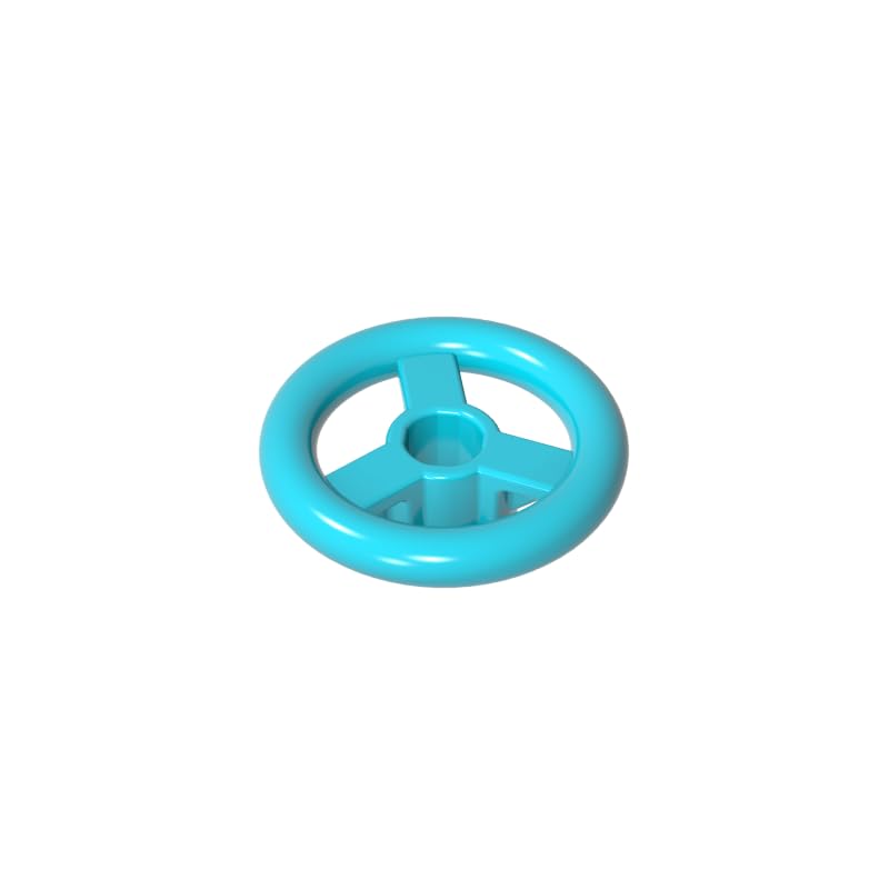 Gobricks Transportation 2X2 Small Steering Wheel 50PCS Compatible with Lego GDS-2131 Classic Bulk Toy MOC Color:Medium Azure
