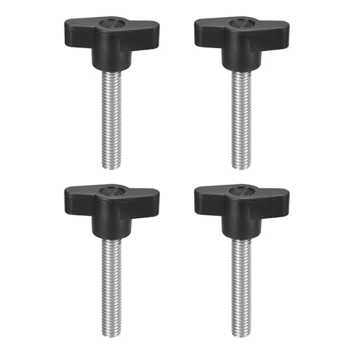uxcell 4Pcs Clamping Screw Knob, M8 x 40mm Metric 304 Stainless Steel T Shaped Thumb Screws Handle for Quick Remove Hand Tightening Knob Replacement