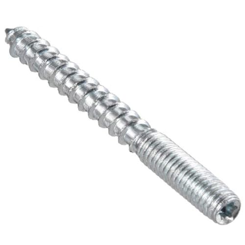 Image of TOP-VIGOR 8Pcs M6x60mm Double Headed Bolts Self Tapping Screw, Double Ended Dowel Screws, Screw Dowels Hanger, Threaded Lag Wood Screws and Machine Bolts for Wood Joint Furniture
