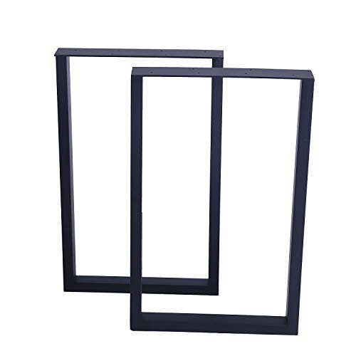 Image of MBQQ Furniture Legs 28 inchHeight 17.7 inchWide Rustic Decory Square Tube Table Legs,Heavy Duty Metal Desk Legs,Dining Table Legs,Industrial Modern, DIY Iron Bench Legs
