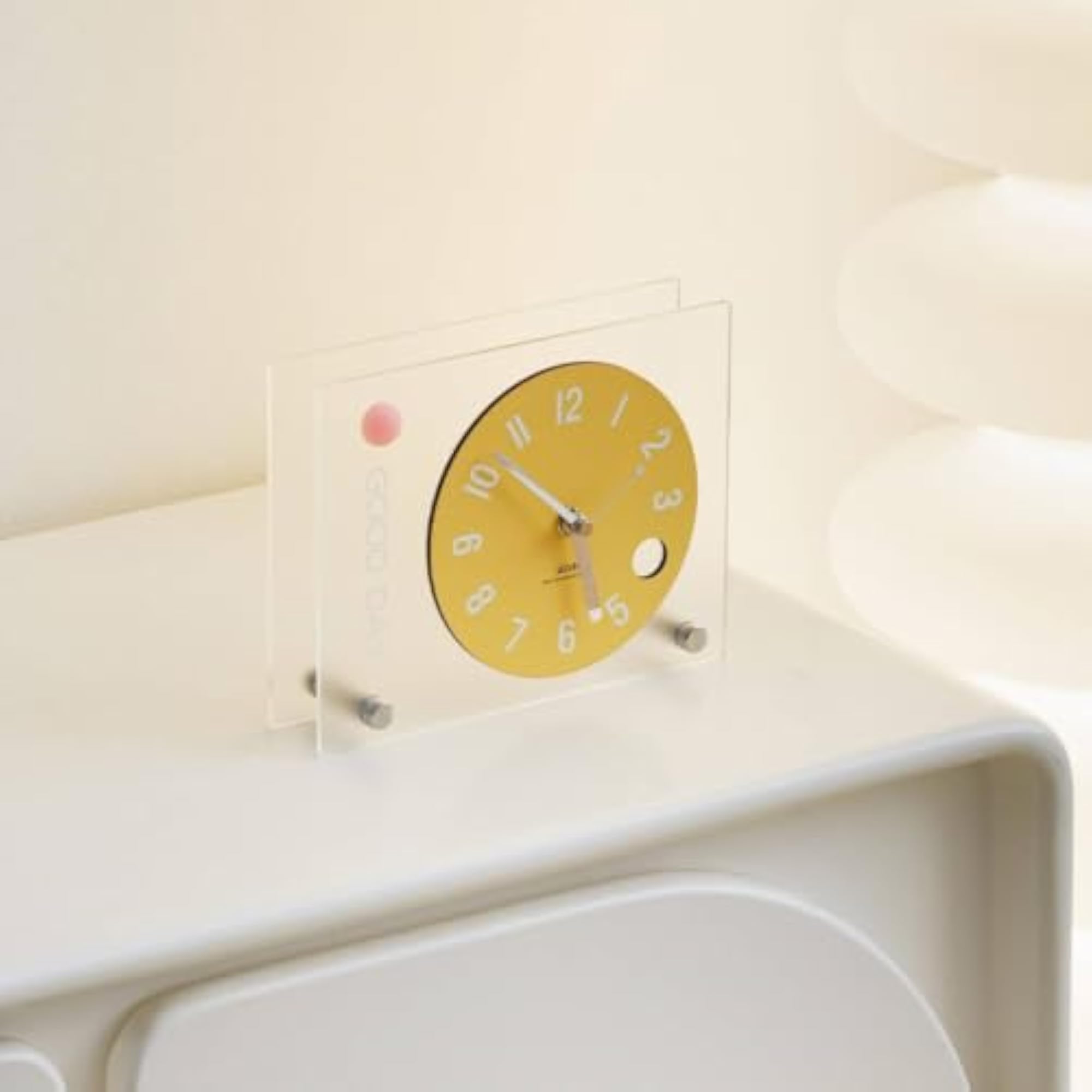 Transparent Acrylic Clock for Desk, Light Green