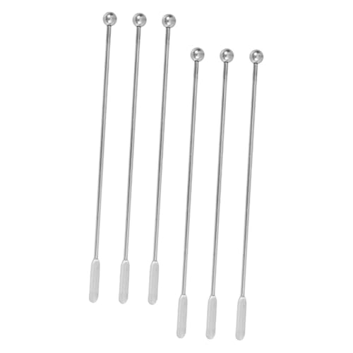 Abaodam 6Pcs Stainless Stirring Sticks Reusable Swizzle Sticks Portable Cocktail Rods for Home Parties Outdoor Use Stylish Durable Drink Mixers