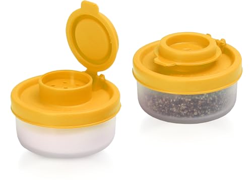 Image of Signoraware BPA Free Plastic Small Spice Sprinkles & Shaker (40mlx2 | Set of 2 | Yellow)