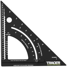 TRACER 12" ProSquare Adjustable Measuring Tool (Professional Construction Square Tool with Lockable arm and Easy to Read Laser Markings)