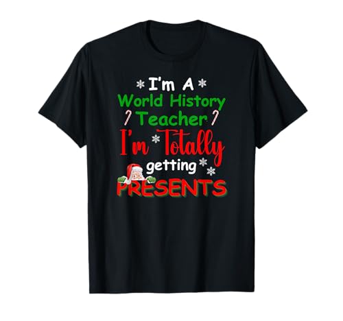 Funny Christmas World History Teacher School Xmas Crew T-Shirt