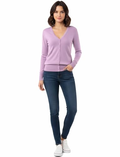 Image of Allsense Women's Long-Sleeve V-Neck Cardigan Sweater | Button Down, Lightweight Soft Knit