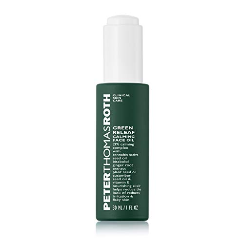 Peter Thomas Roth Green Releaf Calming Face Oil, Facial Elixir with Hemp-Derived Cannabis Sativa Seed Oil, Helps Relieve the Look of Inflammation