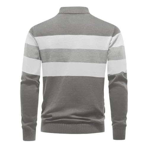 Men's Lightweight Stand Collar Zipper Sweater – Soft Knitted Pullover, Long Sleeve Casual Wear3
