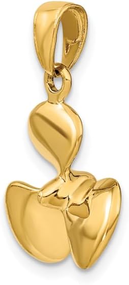 IceCarats 14K Solid Yellow Gold Fishing Boat Propeller Necklace Chain Pendant Charm - Image 6