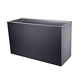 mgc24 Blumenkasten rechteckig hoch 99,5 x 39,5 x 60 cm 116 L Pflanzkübel in Basaltoptik anthrazit grau wetterfest, leicht & robust für Garten, Terrasse & Balkon