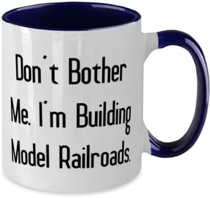 Don't Bother Me, I'm Building Model Railroads. Two Tone 11oz Mug, Model Railroads Cup, Reusable Gifts For Model Railroads image 4