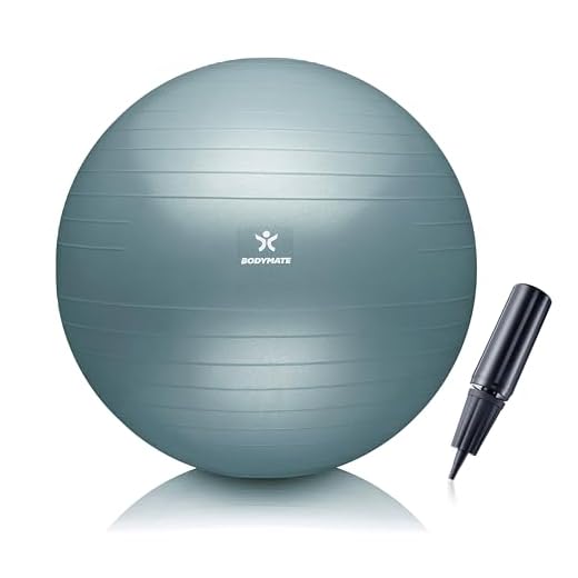 BODYMATE Pelota de Ejercicio para Fitnes con Sistema antirreventones | con bombín | Bola de Yoga Pilates y Ejercicio | Balón para Sentarse | Balon de Ejercicio para Fitness