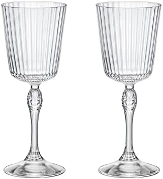 Bormioli Rocco 6 Piece America '20s Cocktail Glasses Set - Vintage Art Deco Cocktail Wine Stemware Glass - 250ml