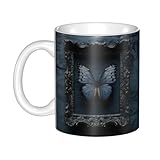 UDFKGLP Butterflies in Picture Frames Pattern mug ceramic Mugs for cappuccino, latte, cereal, yogurt, milk, hot or cold drinks Micro-wave oven