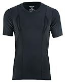 Mafoose V Neck CCW Concealed Carry Holster Shirt with Pockets Black Medium