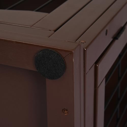 PawHut Hundekäfig für Zuhause, Hundehütte mit 2 Eingängen, Abschließbar Hundebox, Hundehaus für kleine Hunde, Braun, 58,5 x 81 x 66 cm