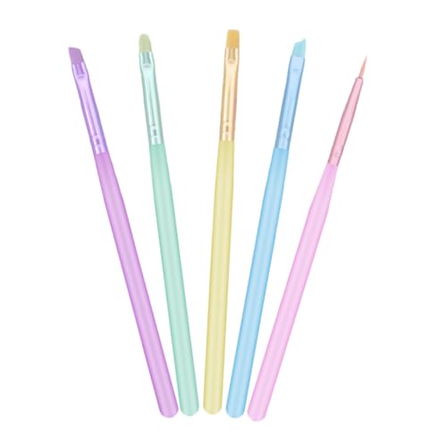 FOMIYES 5Pcs Set Nail Art Brush Set Durable Gel Brush Pens for DIY Nail Art Design Elegant and Stylish for Home Professional Use