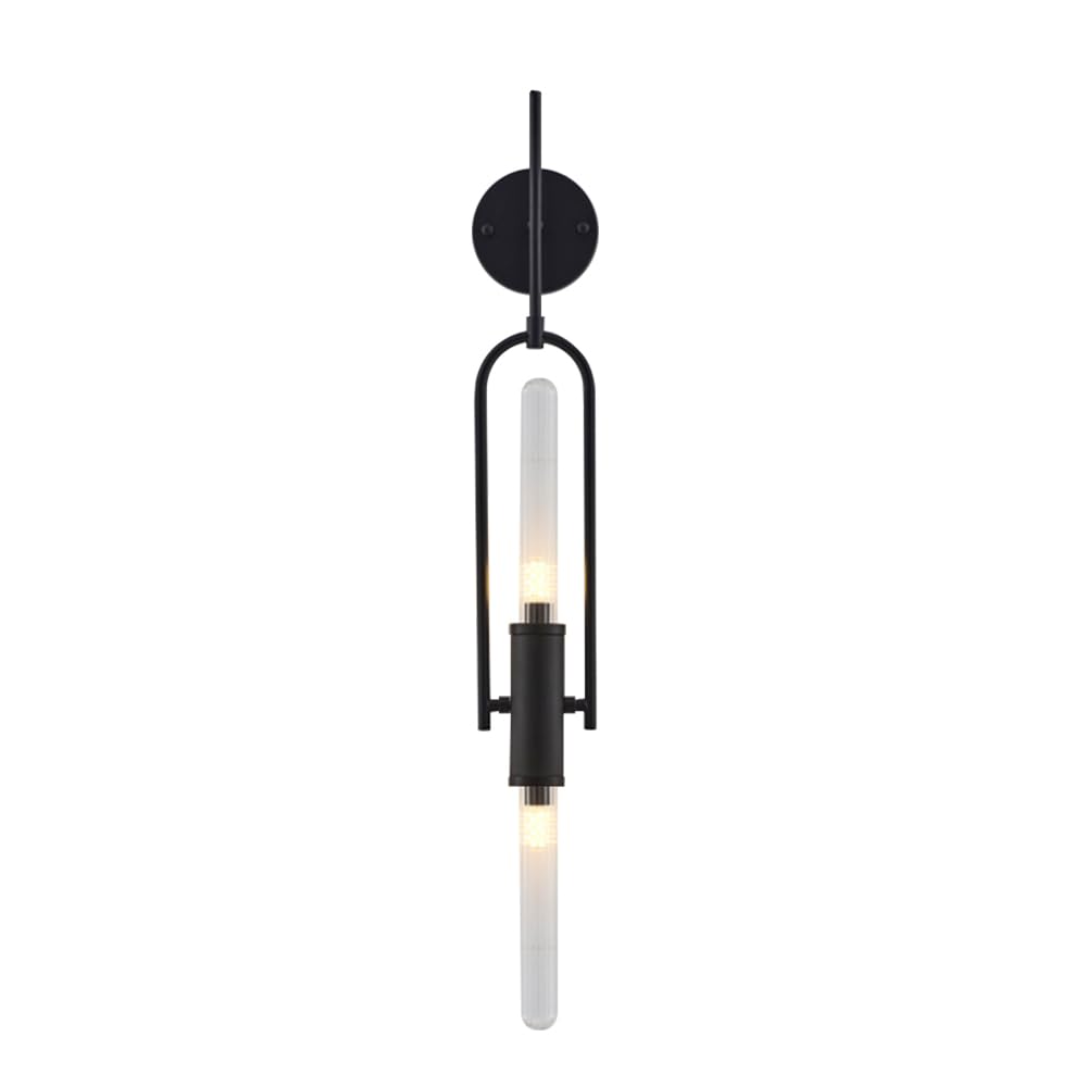 Applique da Parete, Illuminazione Industriale, Lampada Moderna con Cablaggio Fisso e Paralume in Vetro scanalato, lampade per Soggiorno, Arredamento per la casa, luci da Bagno G9