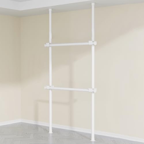Xalteafe Barra Telescópica Perchero,Armario Abierto Ajustable,Perchero de Suelo telescópico,Perchero Telescópico Ajustable,Altura Regulable de 110 a 310 cm,para Dormitorio,vestidor,Oficina